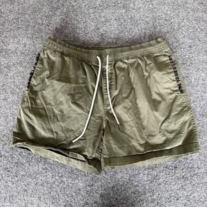 WOWIE Sapien 2.0 Mens Shorts Large Olive Green Tribal Aztec Stretch Casual